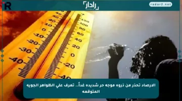 الأرصاد تحذر من ذروة موجة حر شديدة غداً.. تعرف على الظواهر الجوية المتوقعة